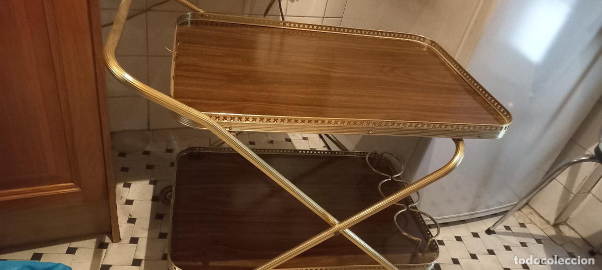 Vintage: Camarera de servicio auxiliar en cocina con ruedas de estilo Hollywood Regency