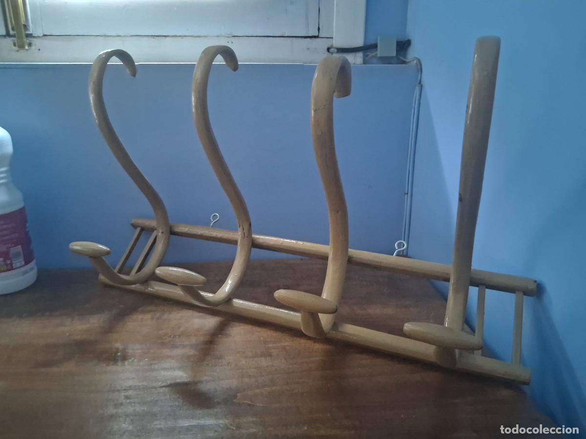 Vintage: Perchero percha de madera estilo Thonet madera curvada