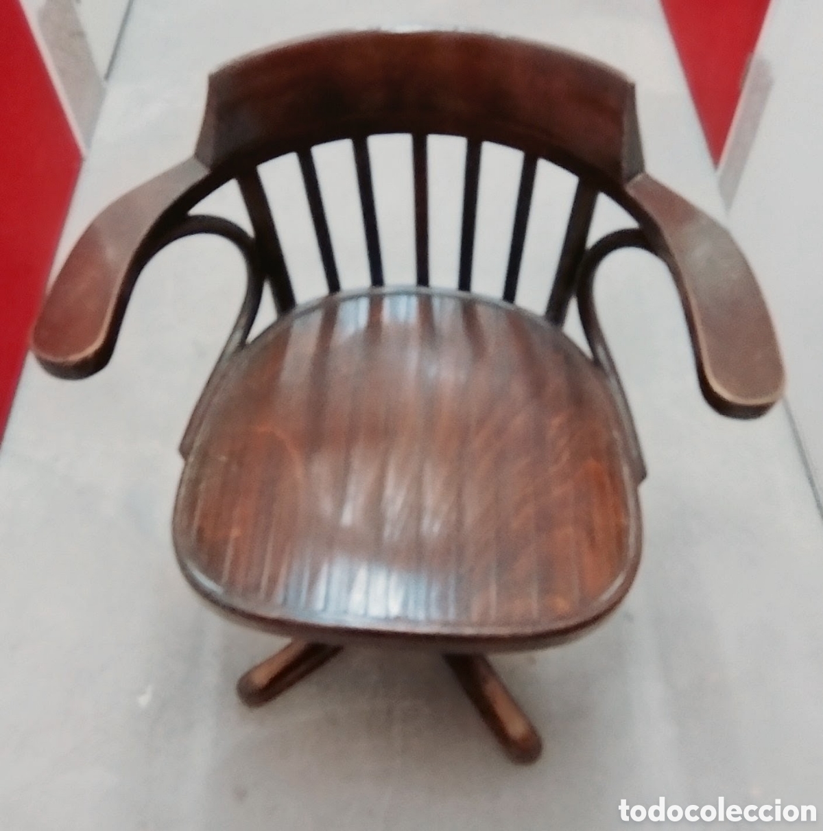 Vintage: Silla Eduardiana, de banquero, giratoria
