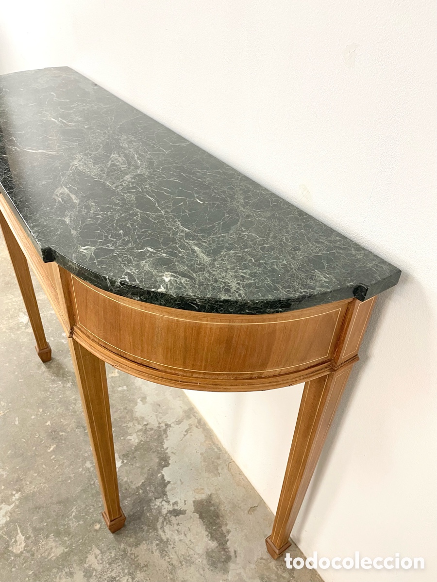 Vintage: Mesa consola madera roble y m&aacute;rmol - Foto 11