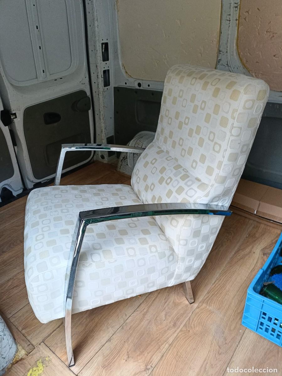 Vintage: DISE&Ntilde;O DE SILLON O SILLA , ALUMINIO CROMADO Y TAPIZADO TELA