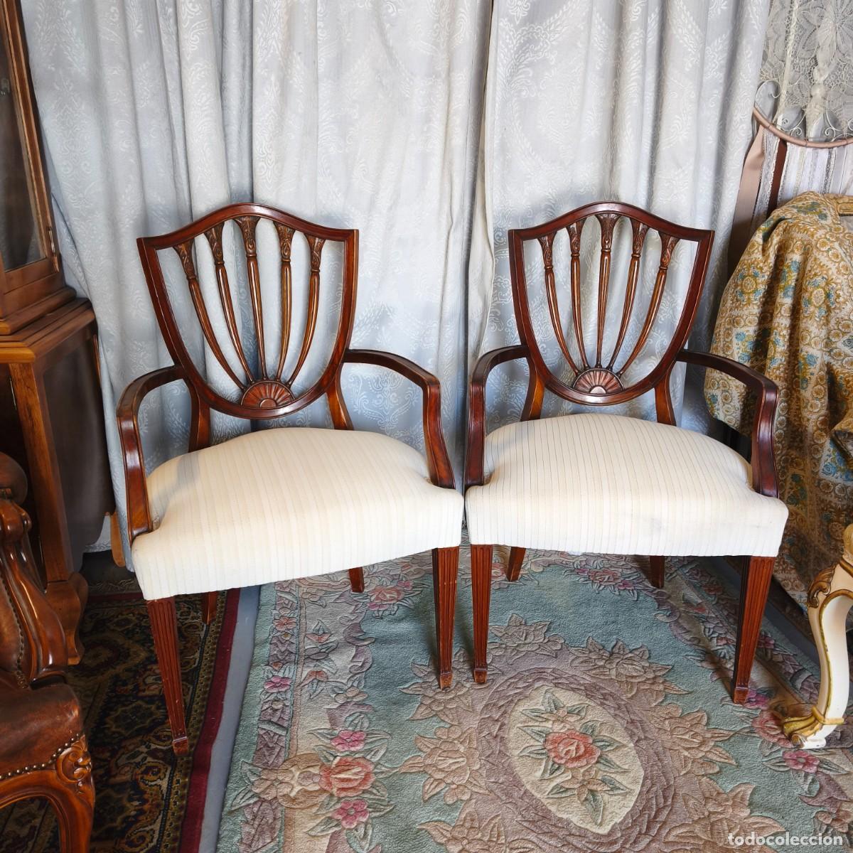 Vintage: SILLONES CAOBA ESTILO HEPPLEWHITE.