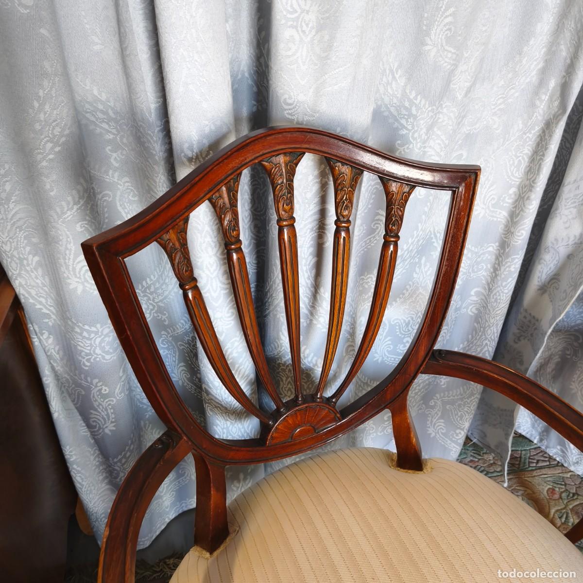 Vintage: SILLONES CAOBA ESTILO HEPPLEWHITE. - Foto 3
