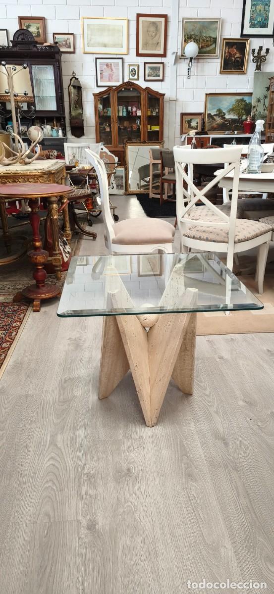 Vintage: Mesa de Centro de M&aacute;rmol Travertino.