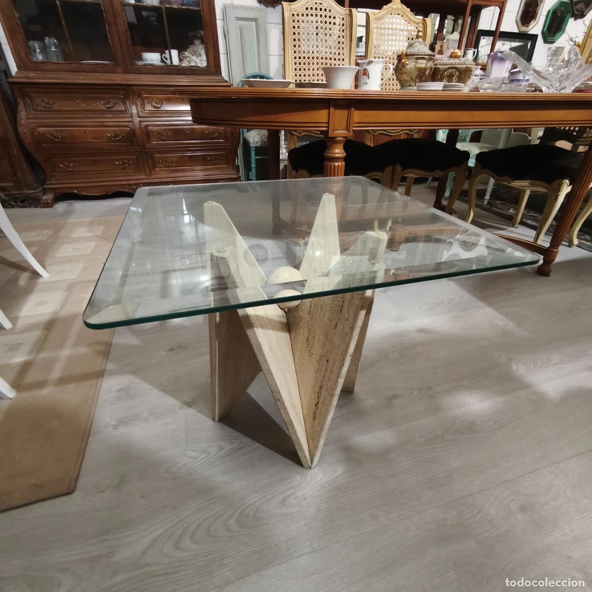 Vintage: Mesa de Centro de M&aacute;rmol Travertino. - Foto 3