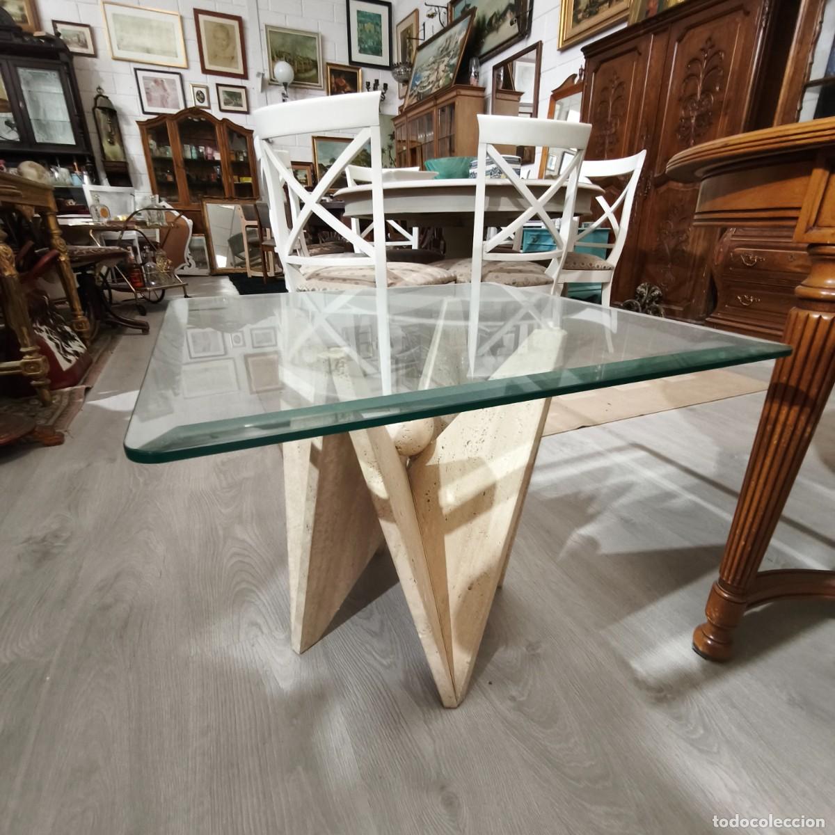 Vintage: Mesa de Centro de M&aacute;rmol Travertino. - Foto 5