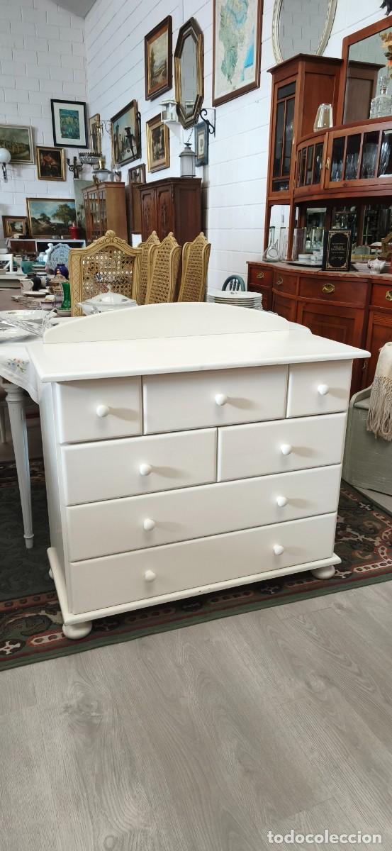 Vintage: C&Oacute;MODA BLANCA DE MADERA. - Foto 1