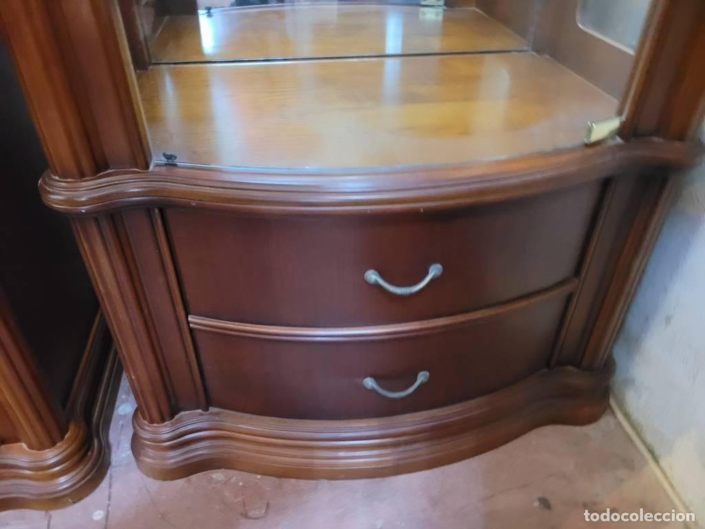 Vintage: VITRINA ALTA DE MADERA Y CRISTAL - Foto 8