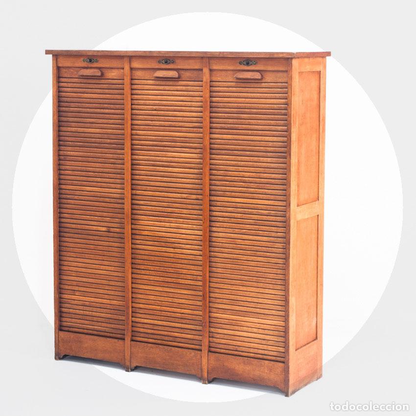 Vintage: Mueble archivador vintage. Madera de roble. Francia, a&ntilde;os 40-50