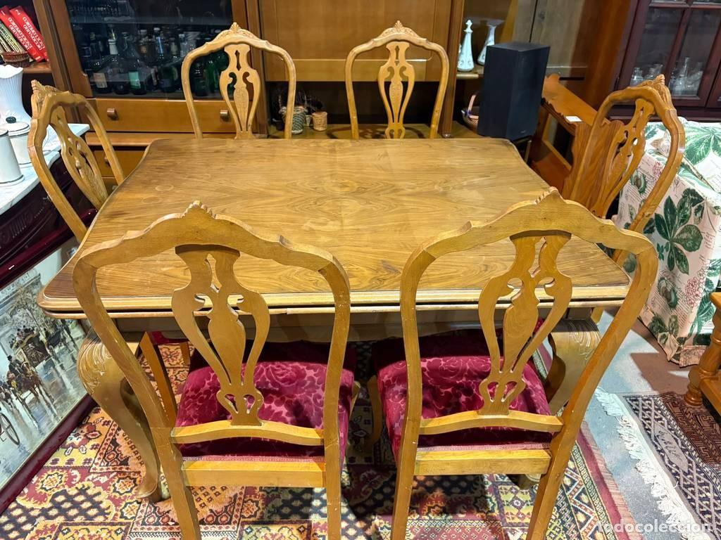 Vintage: MESA CON SILLAS DE SAL&Oacute;N - Foto 3