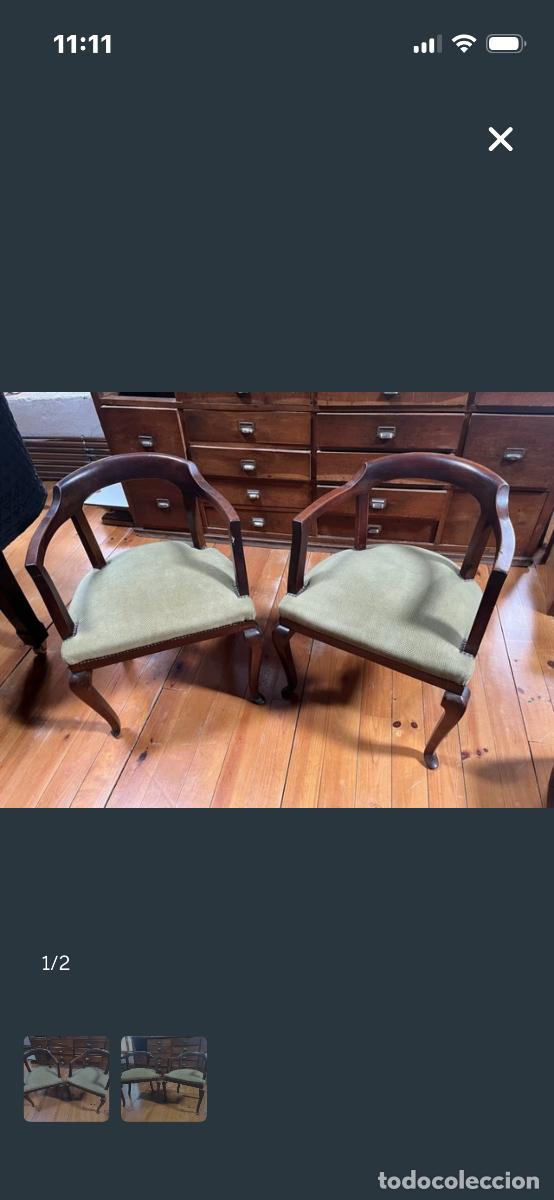 Vintage: Sillones antiguos de madera tapizados
