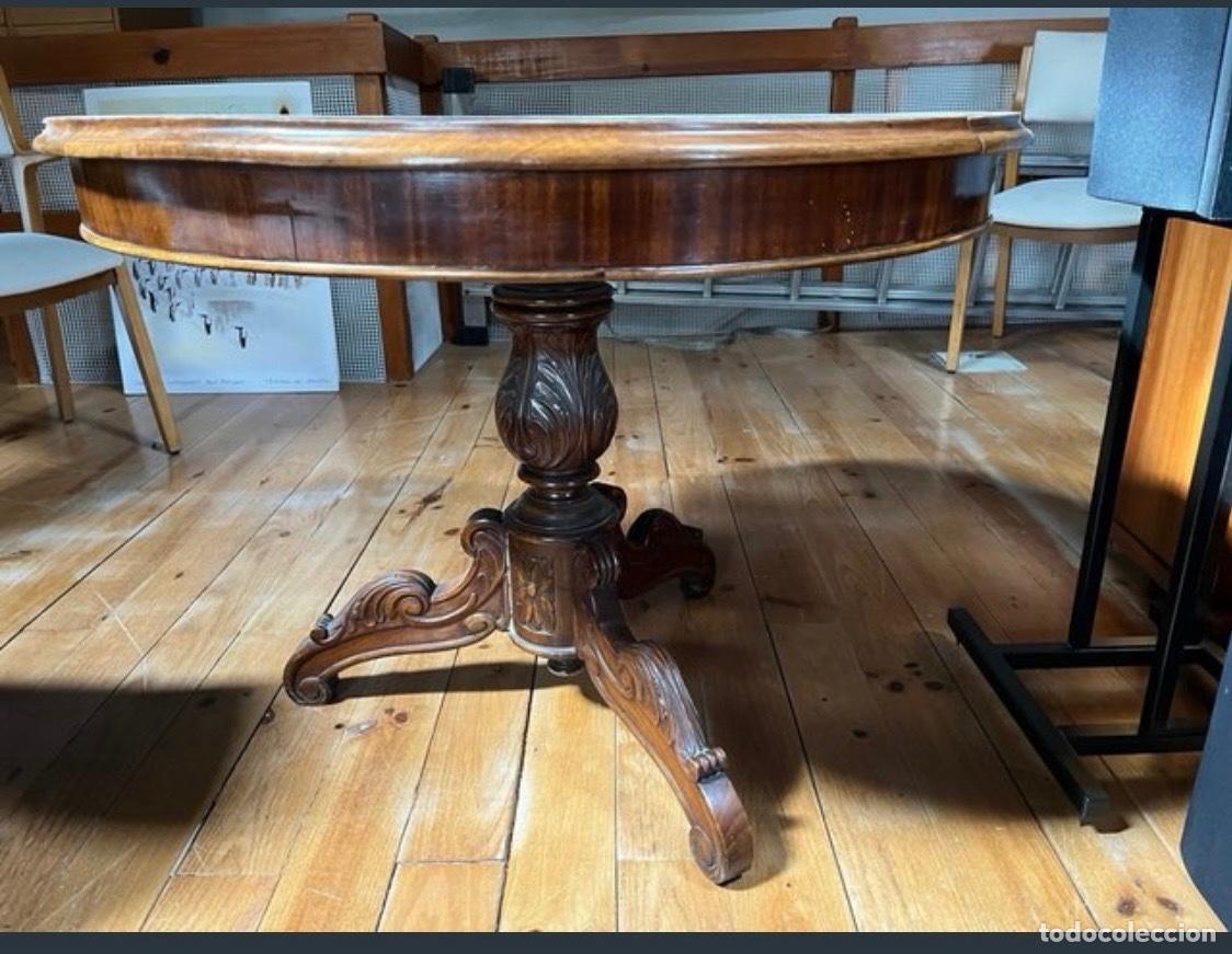Vintage: Mesa antigua redonda de madera - Foto 2