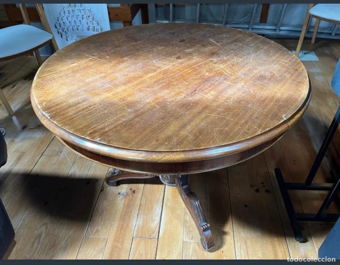 Vintage: Mesa antigua redonda de madera - Foto 1