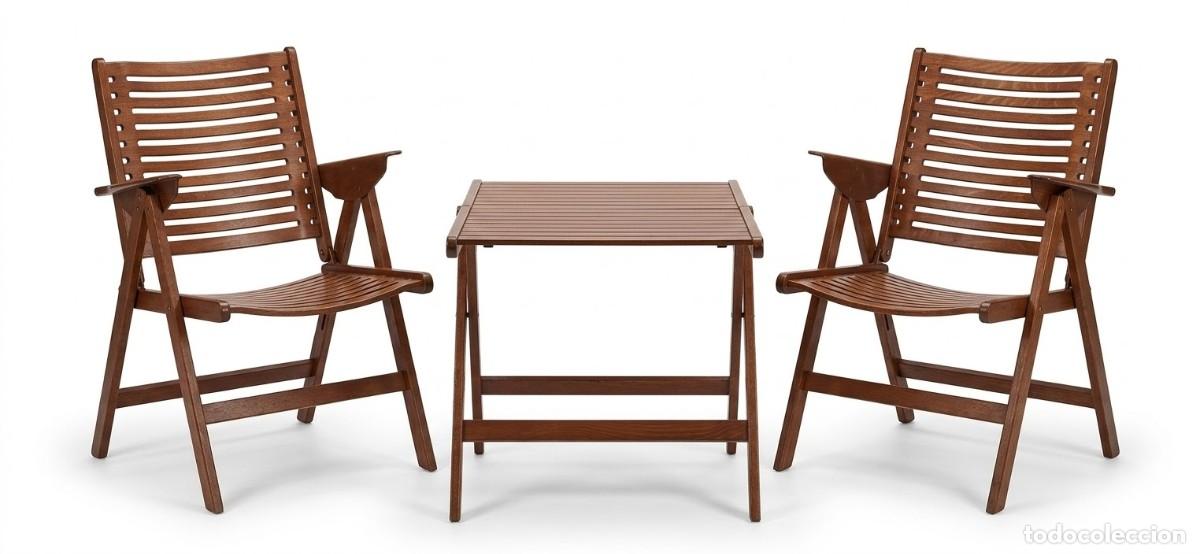 Vintage: 4 sillas y mesa de jard&iacute;n del dise&ntilde;ador Niko Kralj (1921-2015).