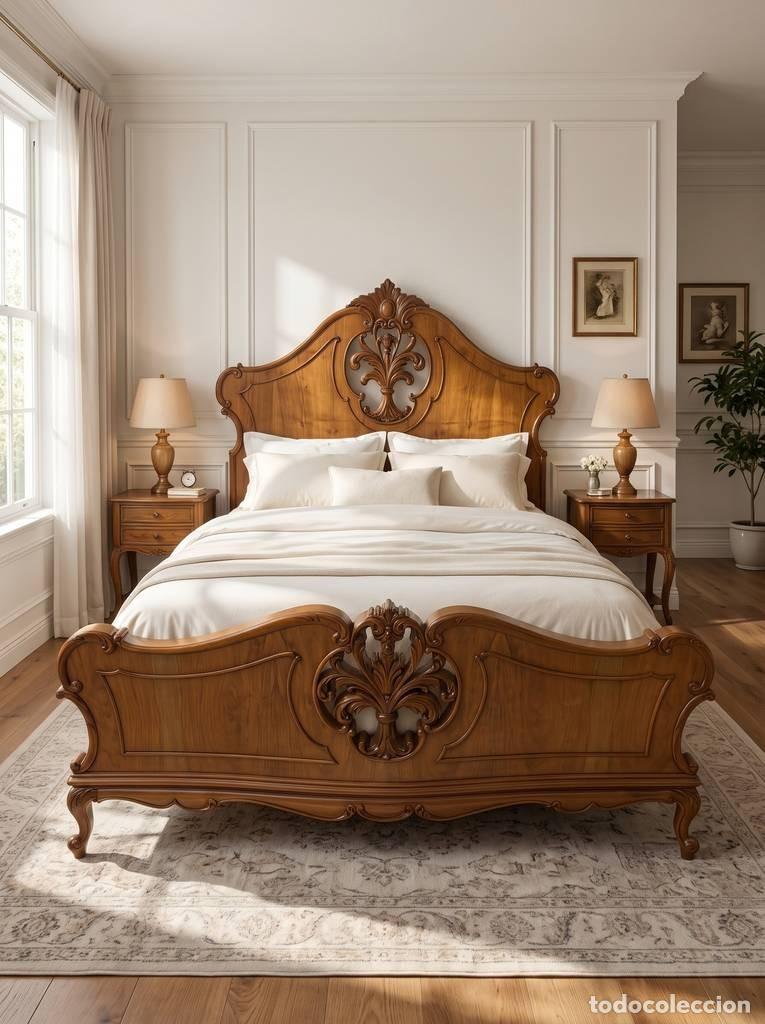 Vintage: ESTRUCTURA DE CAMA DE MADERA