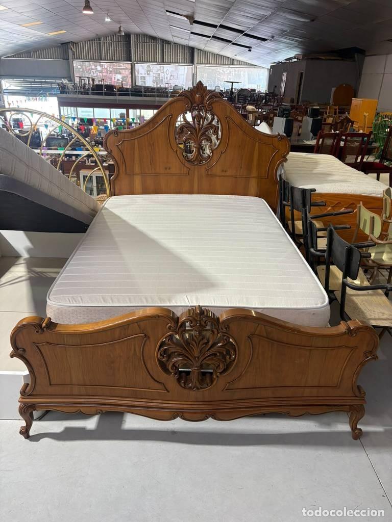 Vintage: ESTRUCTURA DE CAMA DE MADERA - Foto 2