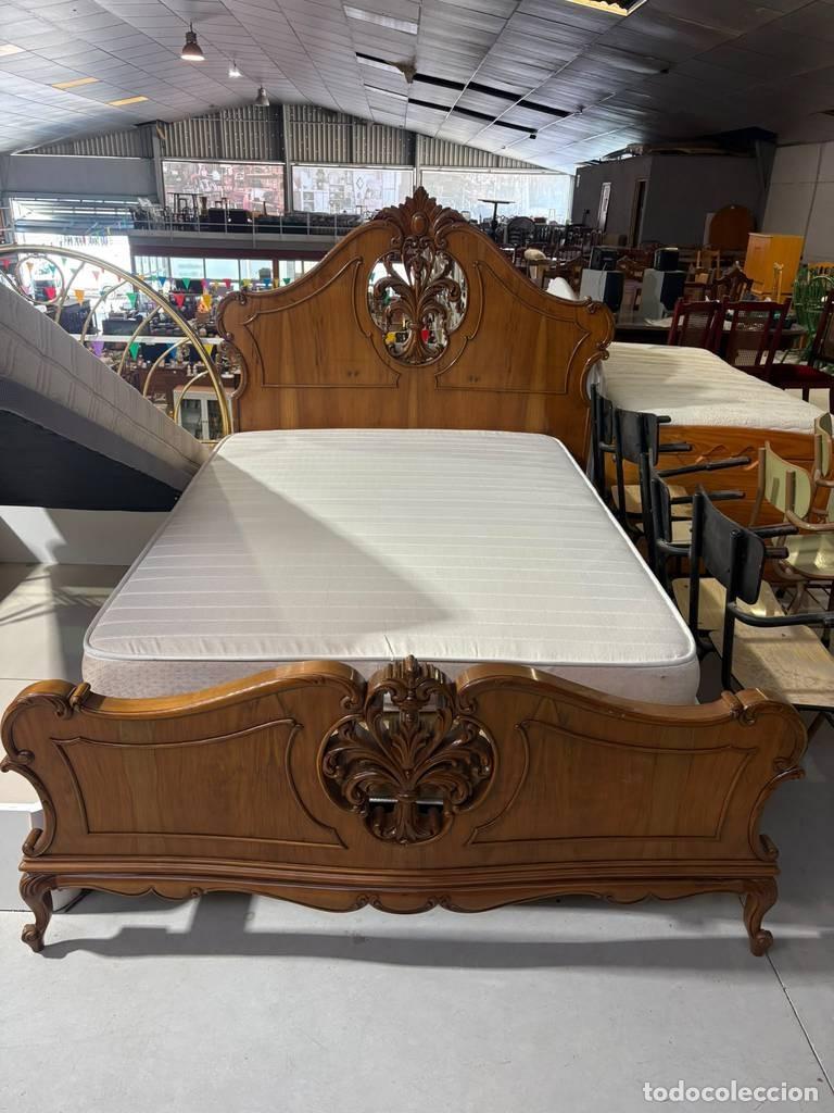 Vintage: ESTRUCTURA DE CAMA DE MADERA - Foto 4