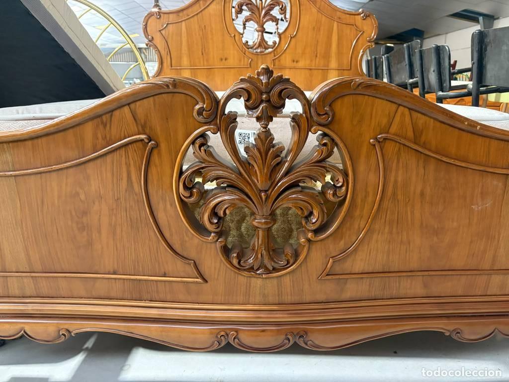 Vintage: ESTRUCTURA DE CAMA DE MADERA - Foto 7