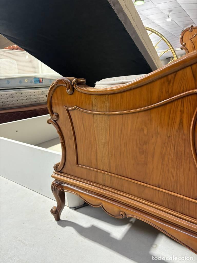Vintage: ESTRUCTURA DE CAMA DE MADERA - Foto 8