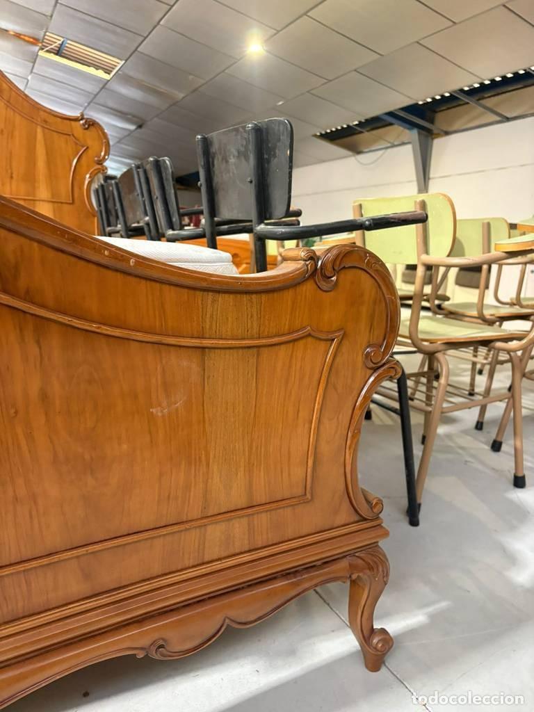 Vintage: ESTRUCTURA DE CAMA DE MADERA - Foto 9
