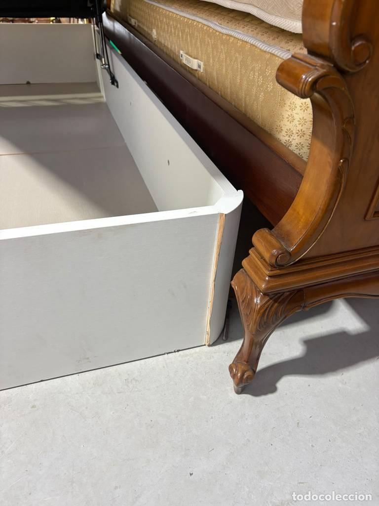 Vintage: ESTRUCTURA DE CAMA DE MADERA - Foto 12