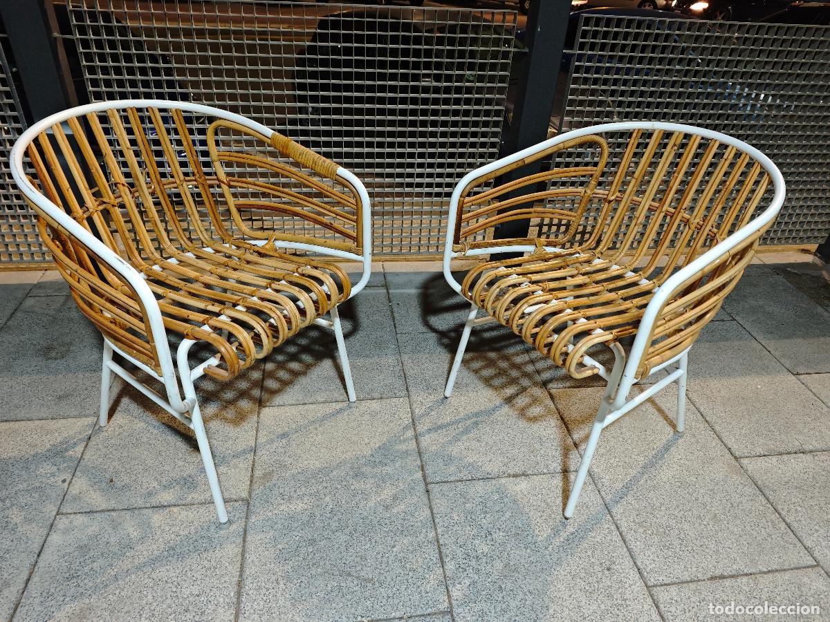 Vintage: Silla / Sill&oacute;n de Dise&ntilde;o RAPHIA RATTAN - LucidiPevere para CASAMANIA. Edici&oacute;n Metal Verde