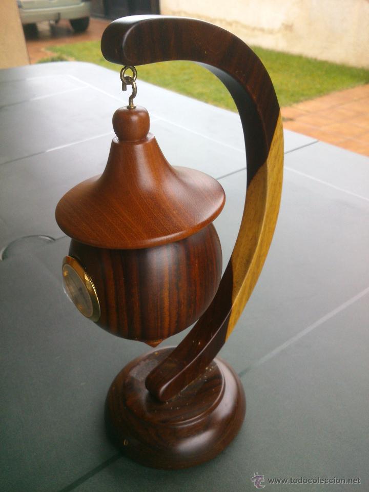 Vintage: PEANA DE MADERA CON RELOJ COLGADO - Foto 2