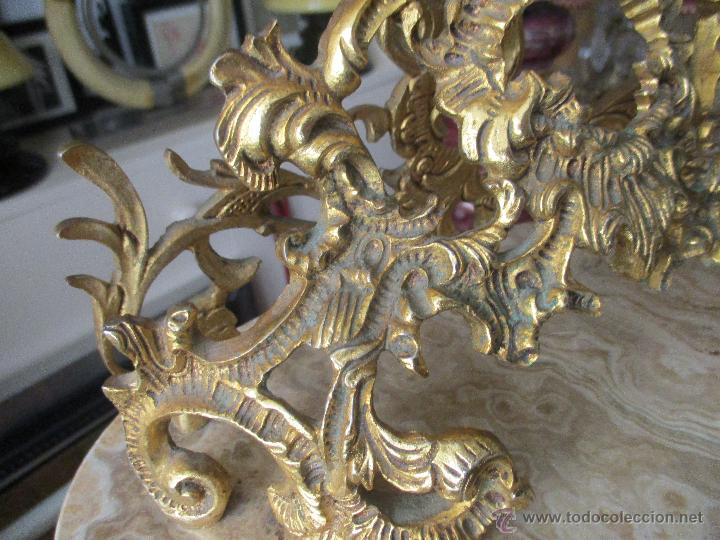 Vintage: RELOJ DE SOBRE MESA DE BRONCE DORADO Y BASE DE MARMOL - Foto 7