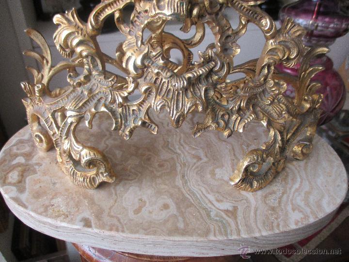 Vintage: RELOJ DE SOBRE MESA DE BRONCE DORADO Y BASE DE MARMOL - Foto 12