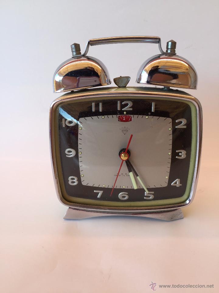 RELOJ DESPERTADOR VINTAGE DIAMOND DE CUERDA CARGA MANUAL AÑOS 60 VERDE (Relojes - Relojes Vintage )