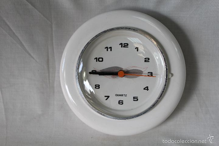 Vintage: reloj quartz de pared en ceramica - Foto 1