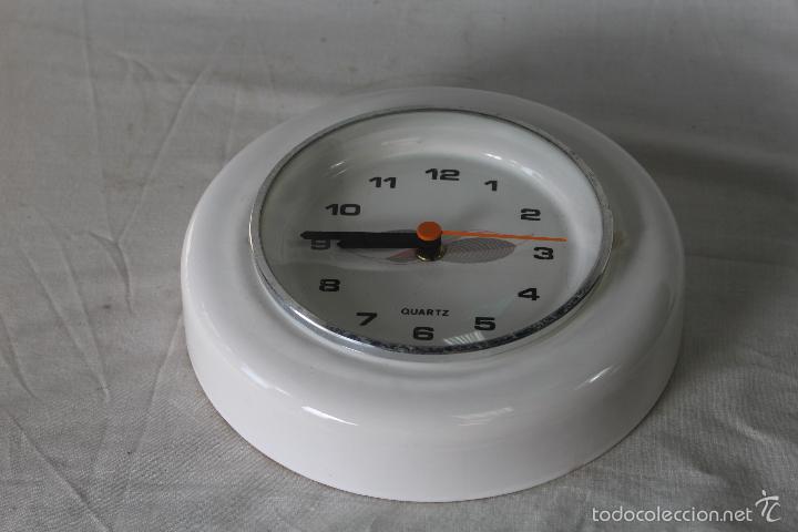 Vintage: reloj quartz de pared en ceramica - Foto 2