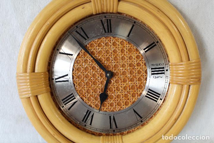 Vintage: reloj de pared quart en bamb&uacute; marca president - Foto 3