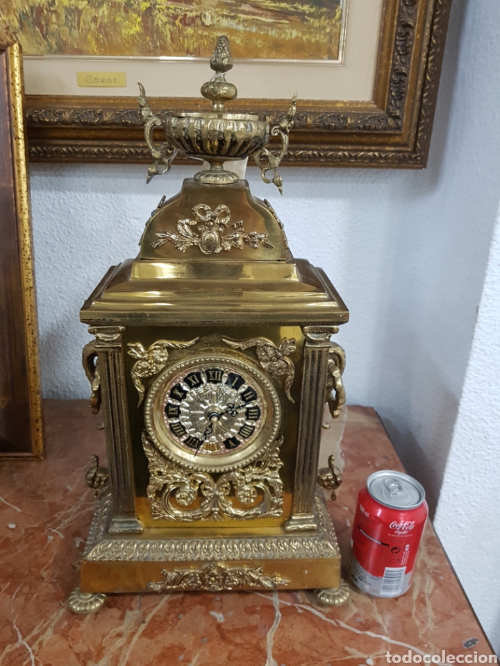 Vintage: Reloj de bronce con soneria a pilas - Foto 1