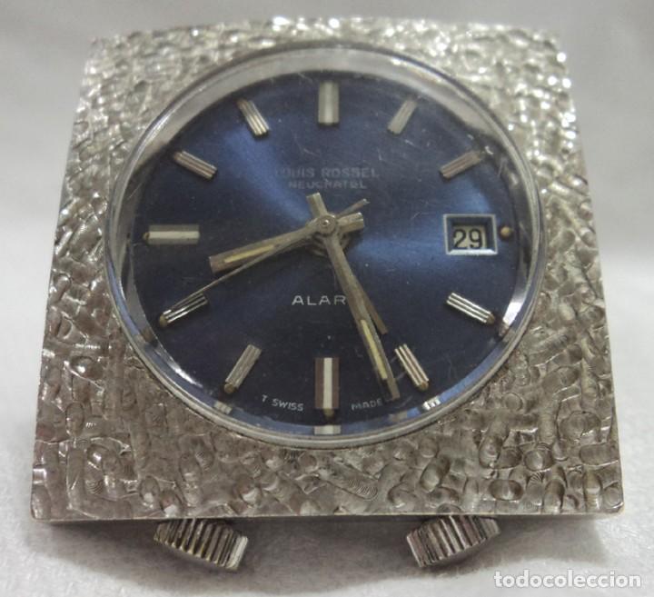 RELOJ MINIATURA LOUIS ROSSEL NEUCHATEL DE VIAJE CON ALARMA EXCELENTE ESTADO CARGA MANUAL FUNCIONA (Relojes - Relojes Vintage )