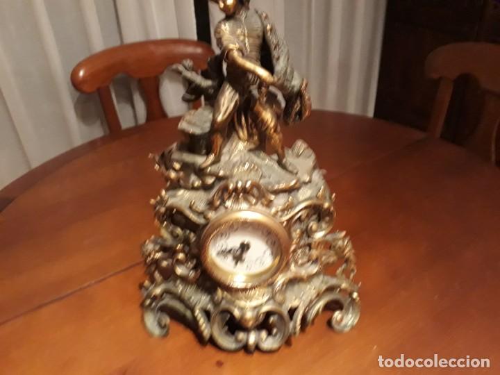 Vintage: RELOJ DE BRONCE Y FIGURA - Foto 3