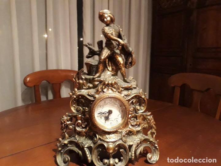 Vintage: RELOJ DE BRONCE Y FIGURA - Foto 5