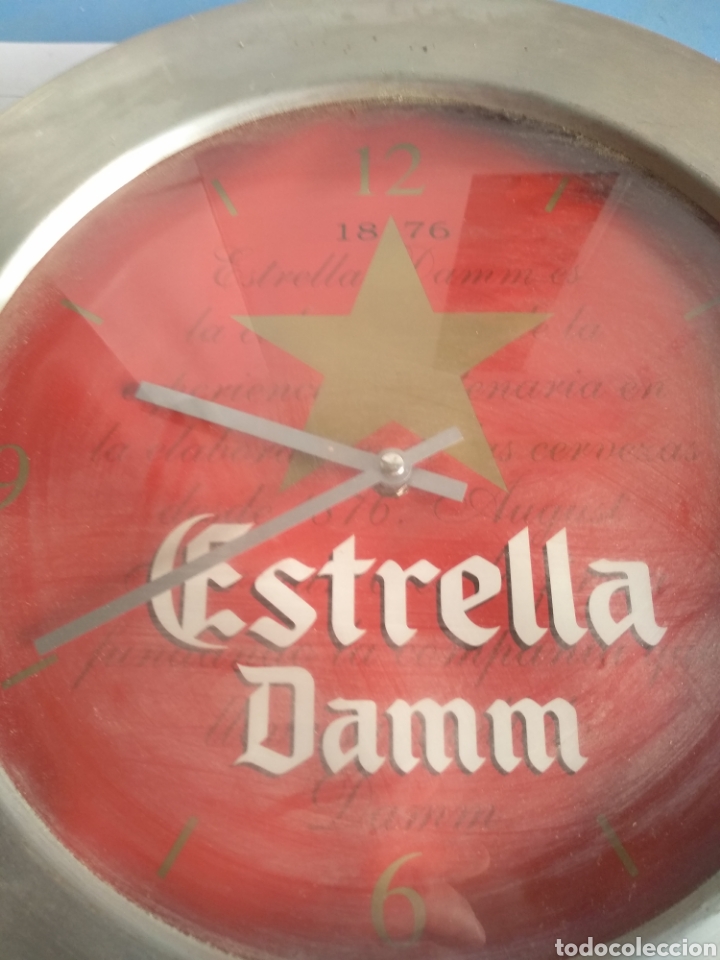 Vintage: Reloj pared retro Estrella DAMM, funcionando - Foto 2