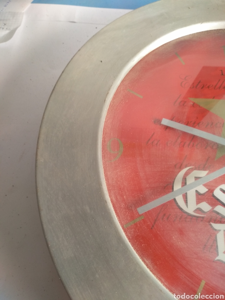 Vintage: Reloj pared retro Estrella DAMM, funcionando - Foto 3