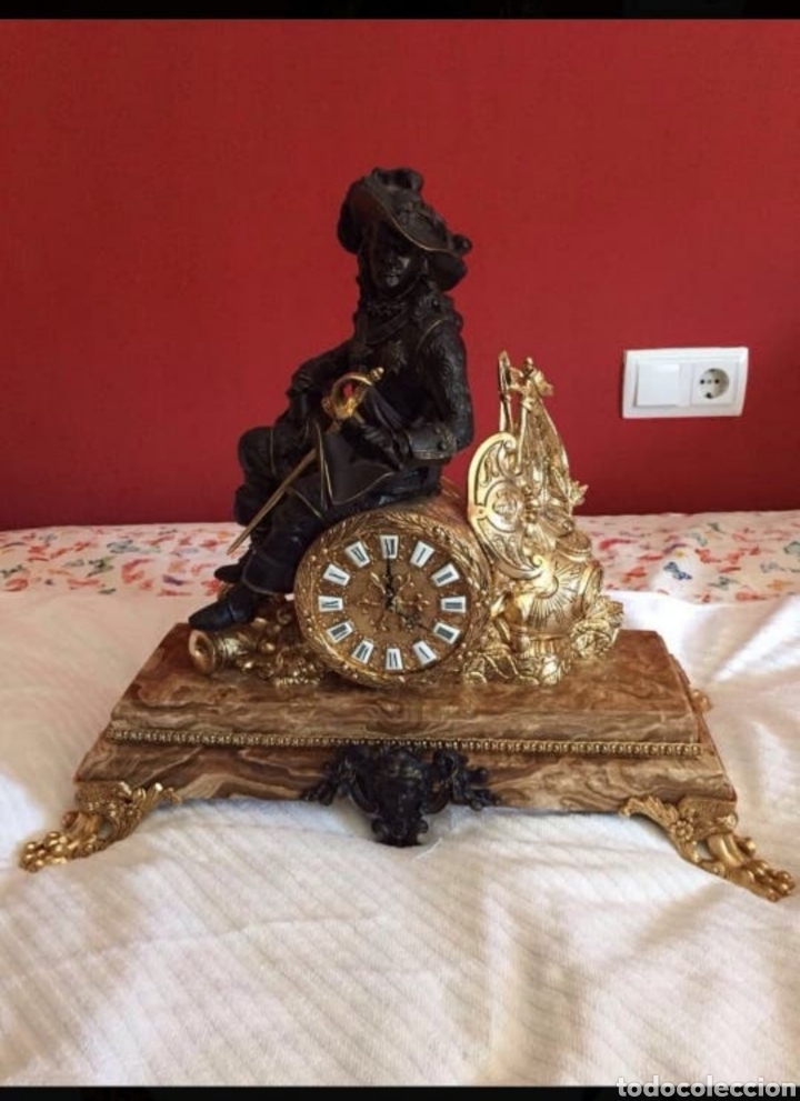 Vintage: RELOJ DE MESA EN BRONCE Y M&Aacute;RMOL - Foto 1