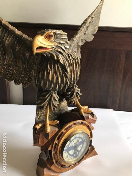 Vintage: Aguila grandes dimensiones de madera con reloj de cuerda hitlerjugend tercer Reich hitler nazi nsdap - Foto 3 - 197824296