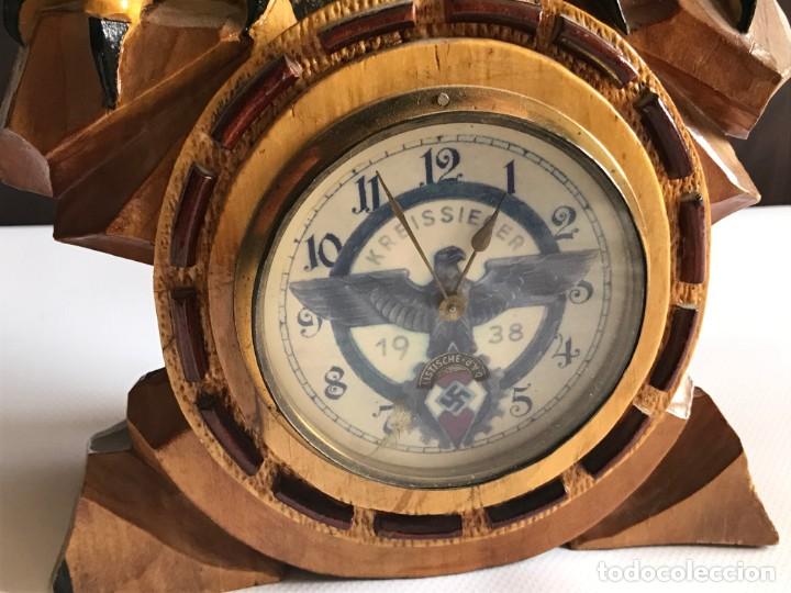 Vintage: Aguila grandes dimensiones de madera con reloj de cuerda hitlerjugend tercer Reich hitler nazi nsdap - Foto 13 - 197824296