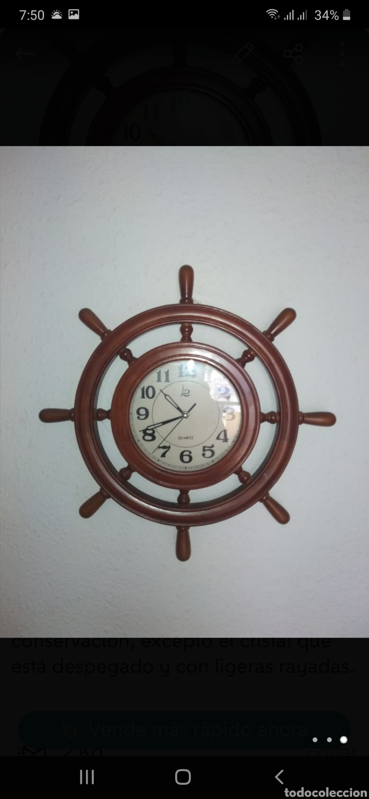 Vintage: Antiguo Reloj timon de Barco - Foto 3