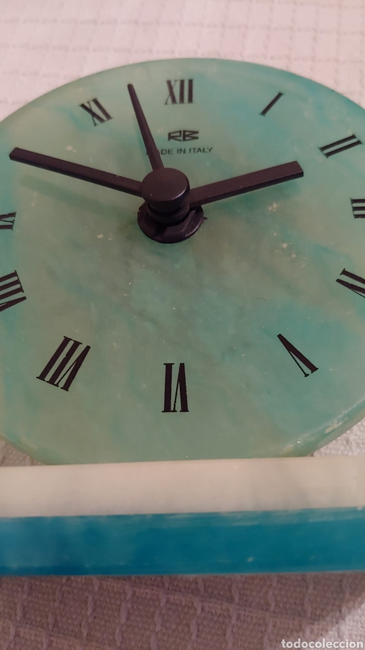 Vintage: Reloj de mesa en alabastro y m&aacute;rmol - Foto 4
