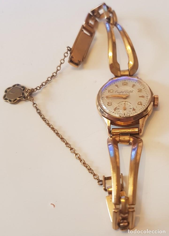 Vintage: Reloj antiguo de mujer cristal Watch chapado en oro - Foto 5 - 222348303