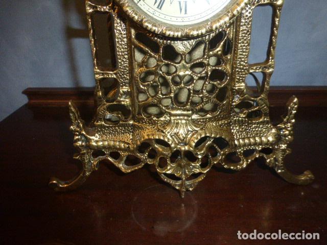 Vintage: RELOJ DE BRONCE DE SOBREMESA, FUNCIONANDO - Foto 4