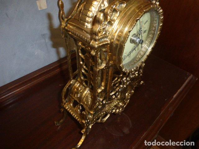 Vintage: RELOJ DE BRONCE DE SOBREMESA, FUNCIONANDO - Foto 6