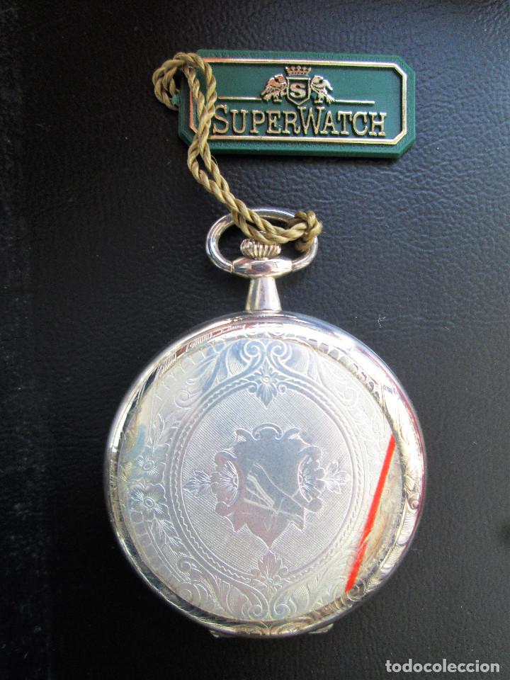 RELOJ DE BOLSILLO SUPERWATCH EN PLATA DE LEY CONTRASTADA, CON TAPA - DE CUARZO- SIN ESTRENAR, FUNCIO (Relojes - Relojes Vintage )