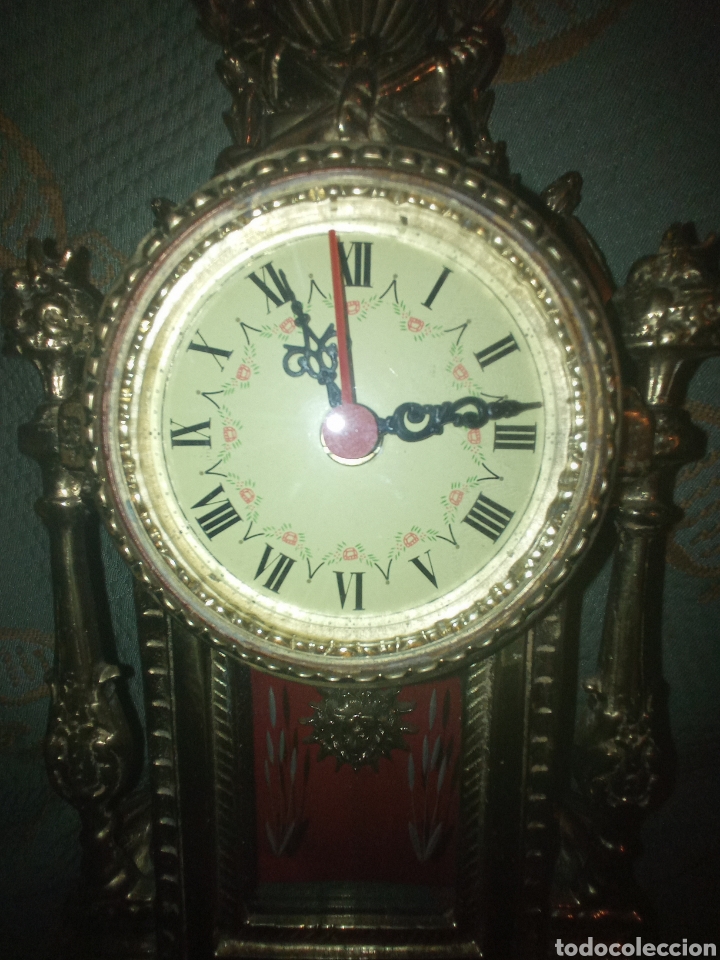 Vintage: Reloj de bronce antiguo pesado funcionando - Foto 5