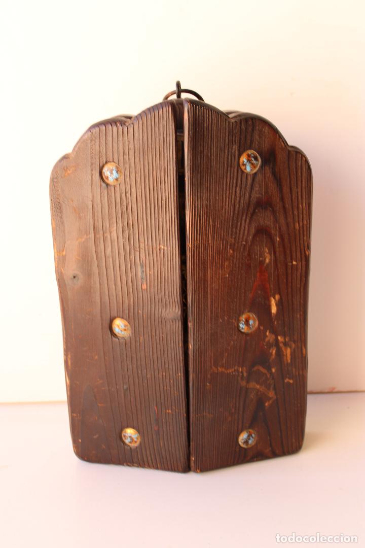 Vintage: triptico reloj madera - Foto 2